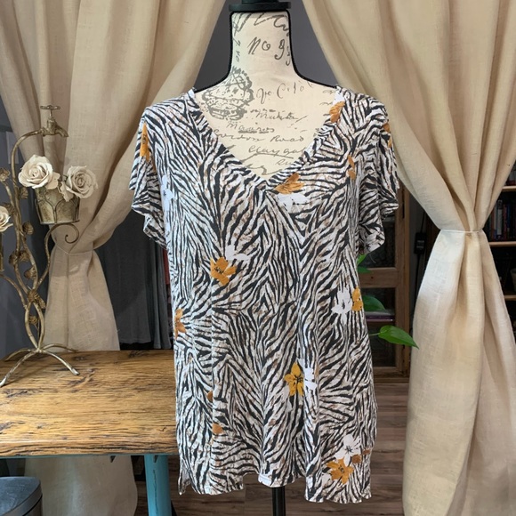 t.la zebra floral shirt - Picture 1 of 4